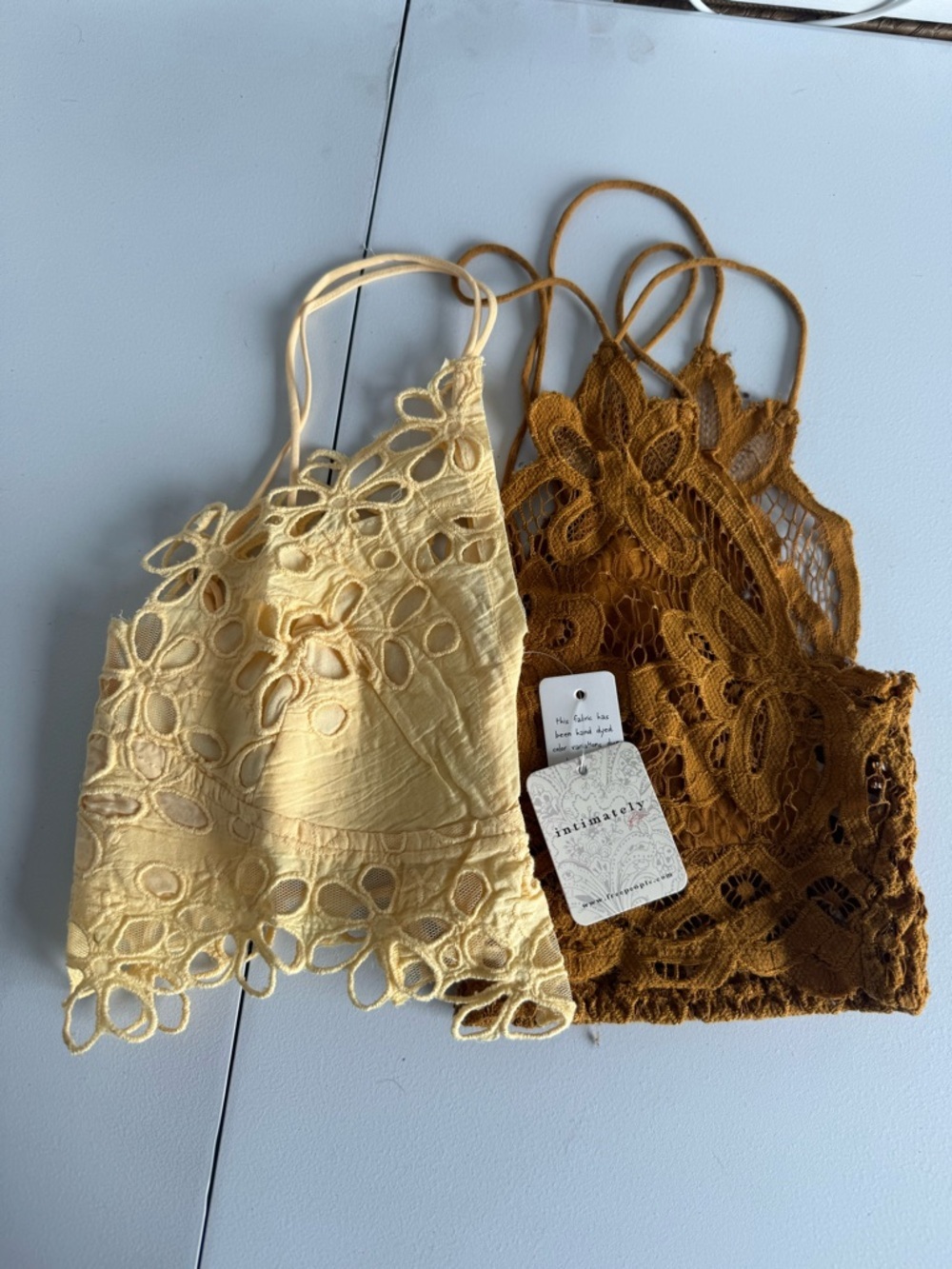 *Bundle* Intimately Free People Asteria (yellow) and Adella (brown) bralettes